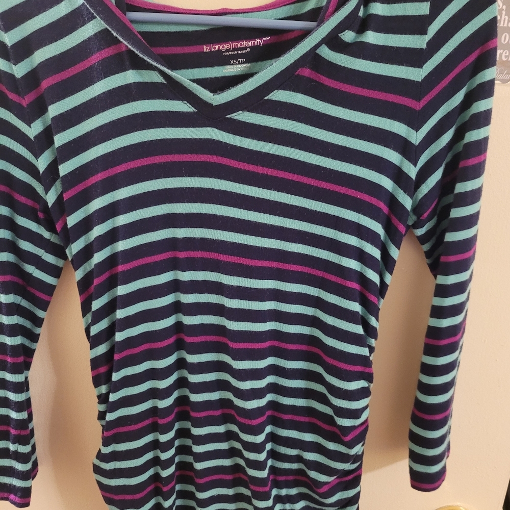 Liz Lange Maternity Long Sleeve Top W/ Hood. Size XS. Like NEW!